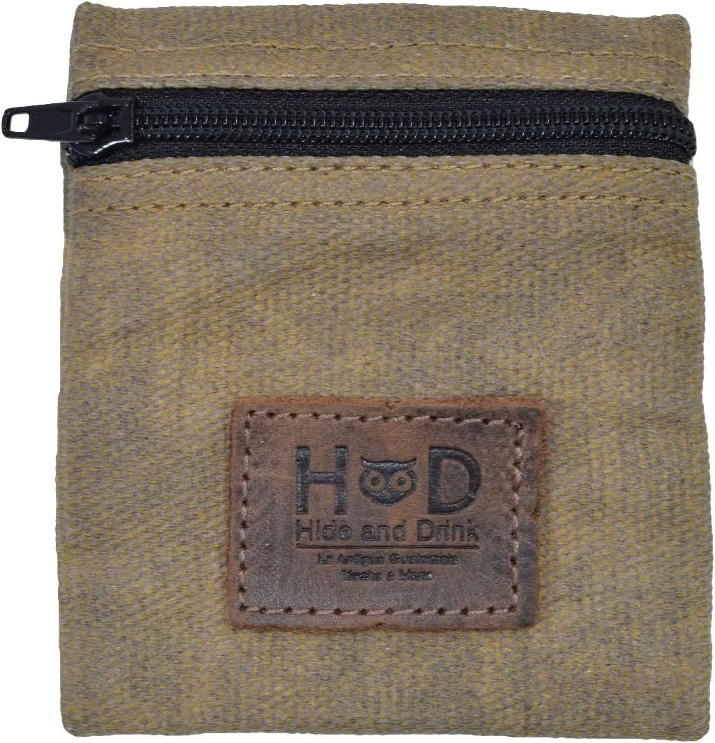 Hide & Drink, Water Resistant Waxed Canvas Condom Pouch, Change Valuables Tech Pocket Purse, Classic Partner Gift, Travel & Honeymoon Essentials, Handmade