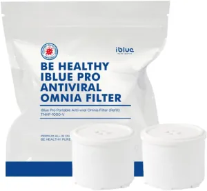 High Performance Omnia Replacement Filter (2pcs) for Be Healthy iBlue Link Portable Shower Pure Water Filter System [Made in Korea] - Home, Travel, Bathroom, Good for Skin, Removes Impurities