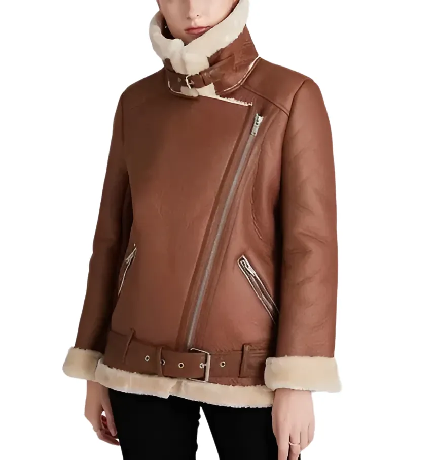 High Quality Woman's Faux Leather Fur Coat