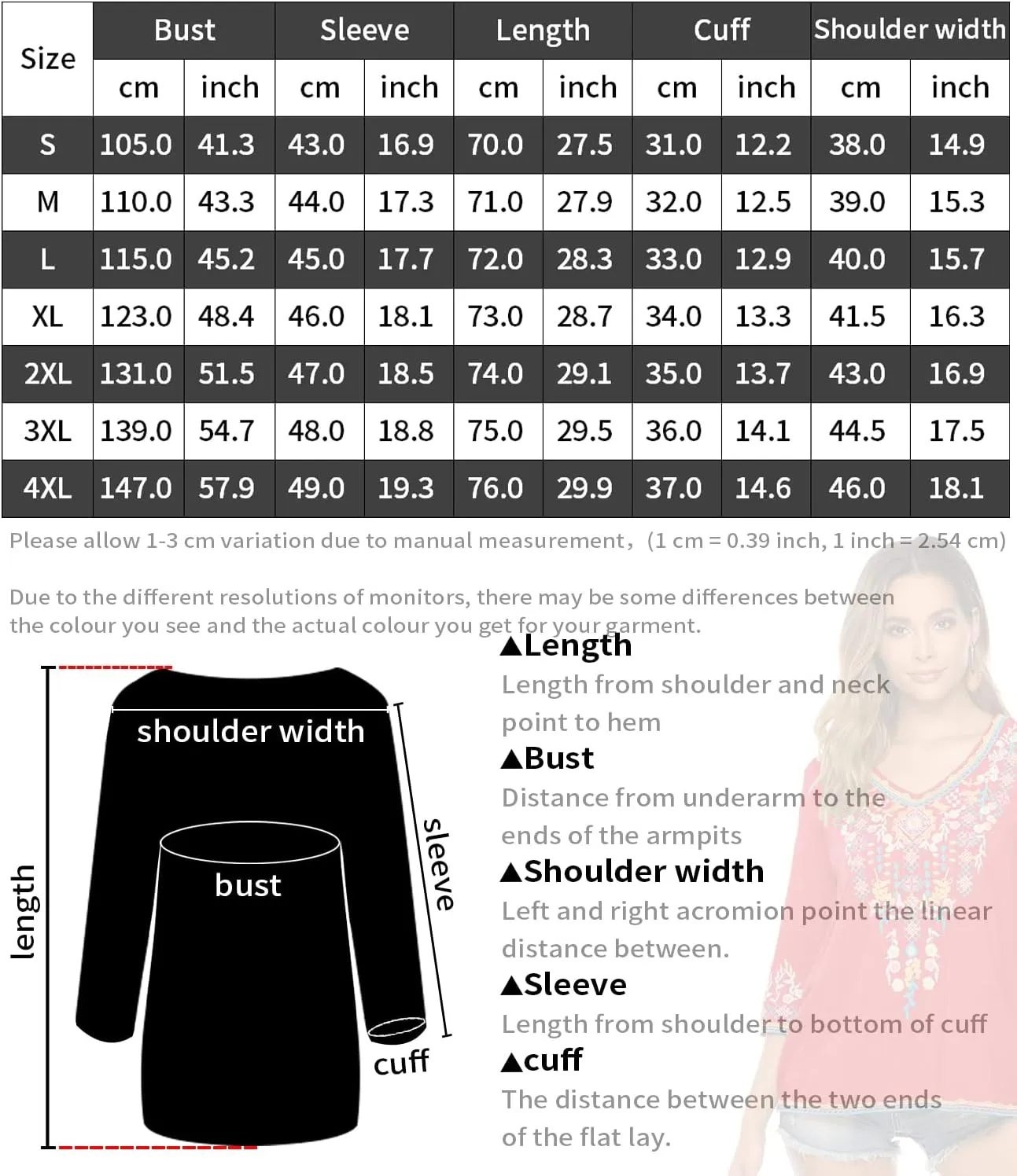 Higustar Mexican Tops for Women Embroidered Shirts Bohemian Hippie Clothes Tunic Fiesta Plus Size Boho Peasant Blouses
