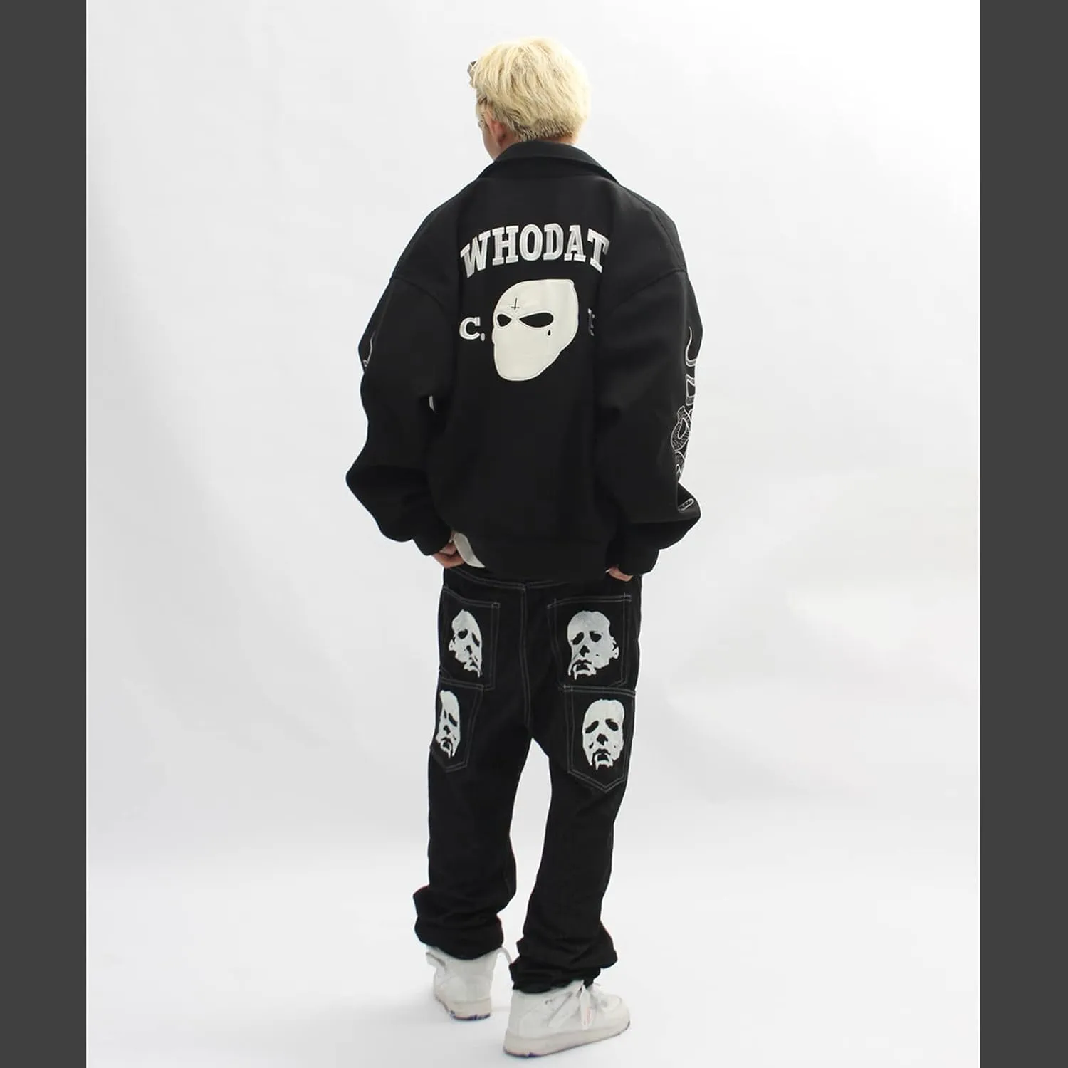 Hip Hop Gothic Denim Pants Streetwear Mens Graphic Print Baggy Punk Rock Jeans Harajuku Casual Loose Jean Trousers