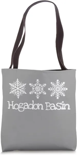 Hogadon Basin Wyoming Skier Skiing Skier Snowflakes Rustic Tote Bag
