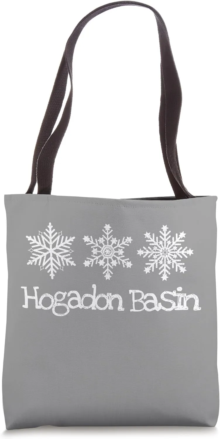 Hogadon Basin Wyoming Skier Skiing Skier Snowflakes Rustic Tote Bag