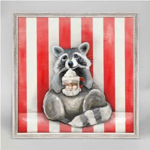 Holiday - Hot Cocoa Raccoon Mini Framed Canvas