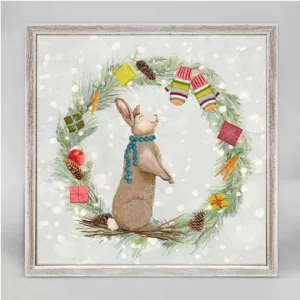 Holiday - Santa Claws Bunny Mini Framed Canvas