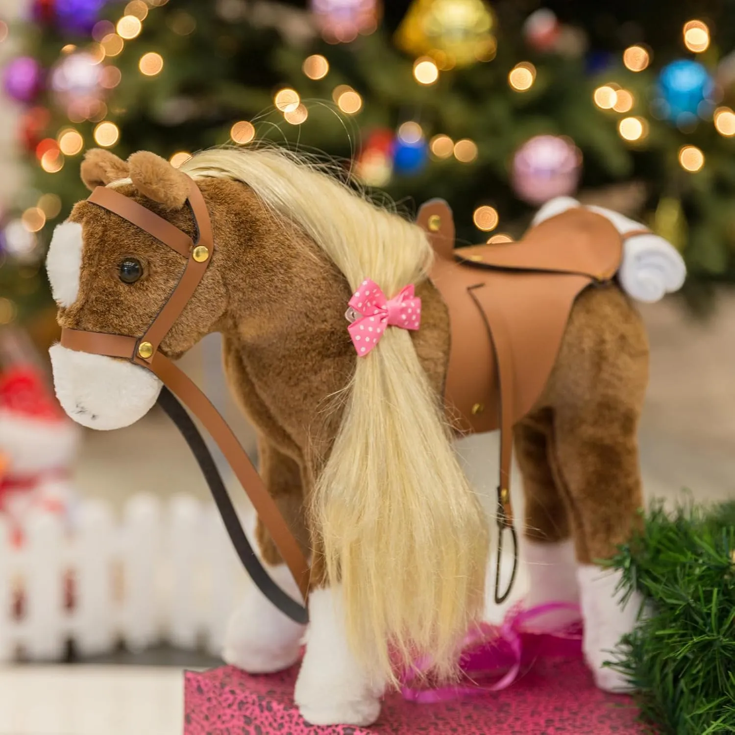 HollyHOME Horse Stuffed Animal Cute Pony Plush Pretend Play Horse Toys for Girls 11 inches Brown