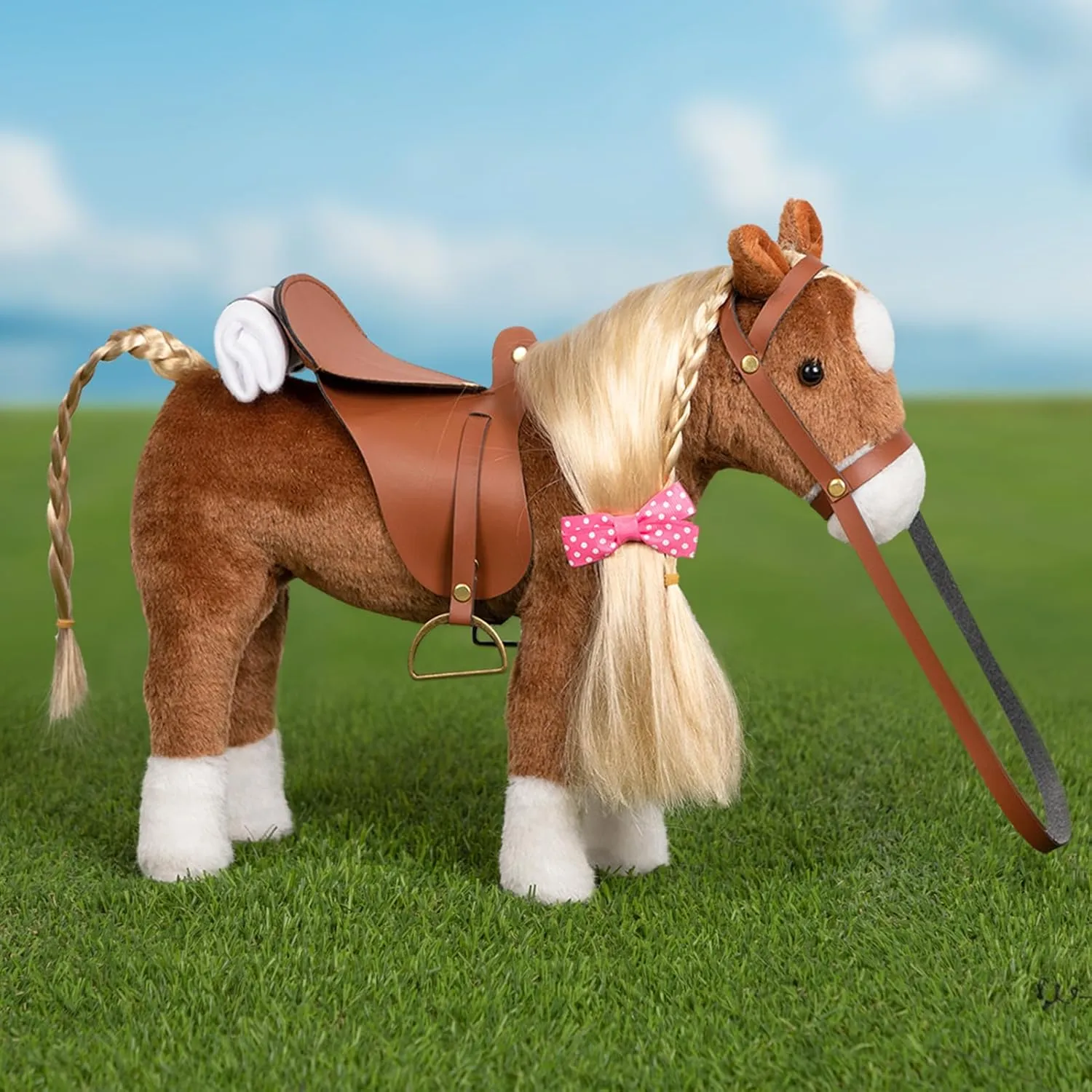 HollyHOME Horse Stuffed Animal Cute Pony Plush Pretend Play Horse Toys for Girls 11 inches Brown