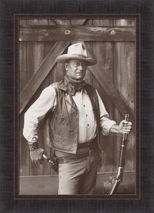 Home Cabin Décor John Wayne The Cowboys by Bob Willoughby 20x28 Movie Wild West Western Sepia Framed Art Print Picture