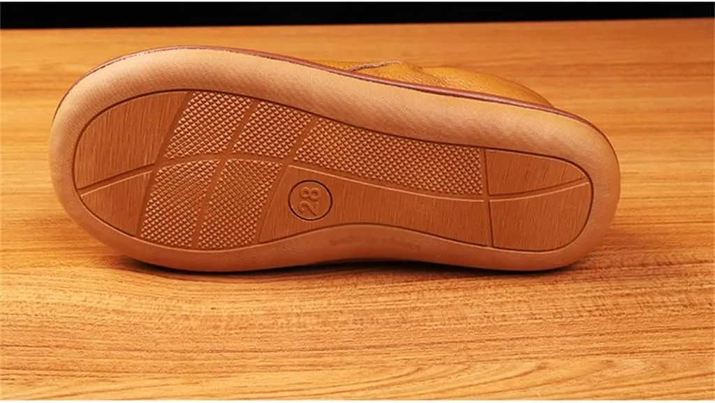 Home cotton slippers male winter indoor bag with warm home with lovers leather plush winter cowhide slippers