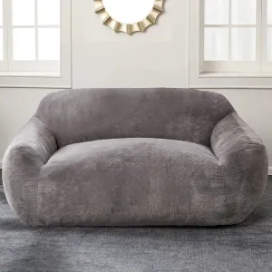 Homguava Oversized Bean Bag Chair for Adults, Giant Bean Bag Sofa,Bean Bag Couch Floor Sofa with Soft Faux Fur Cover & Wide Armrests Big BeanBag Lazy Sofa for Bedroom,Living Room,Apartment (Grey)