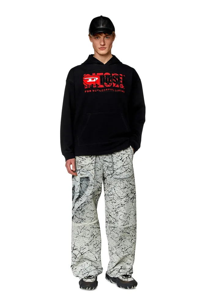 Hoodie with layered logos