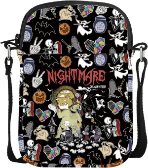 Horror Cartoon Characters Gift Jack And Sally Messenger Bags Nightmare Skeleton Theme Shoulder Bag Halloween Party Gift