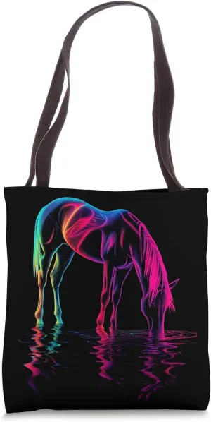 Horse Drinking Water Equestrian Cowgirl Cowboy Western Barn Tote Bag