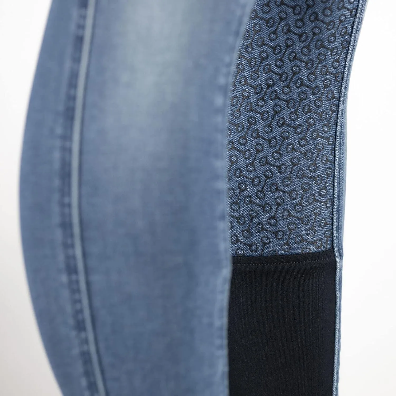 HORZE Kaia Womens Denim Horse Riding Pants | High Waist Silicone Full Seat Breeches | Accurate Size Chart