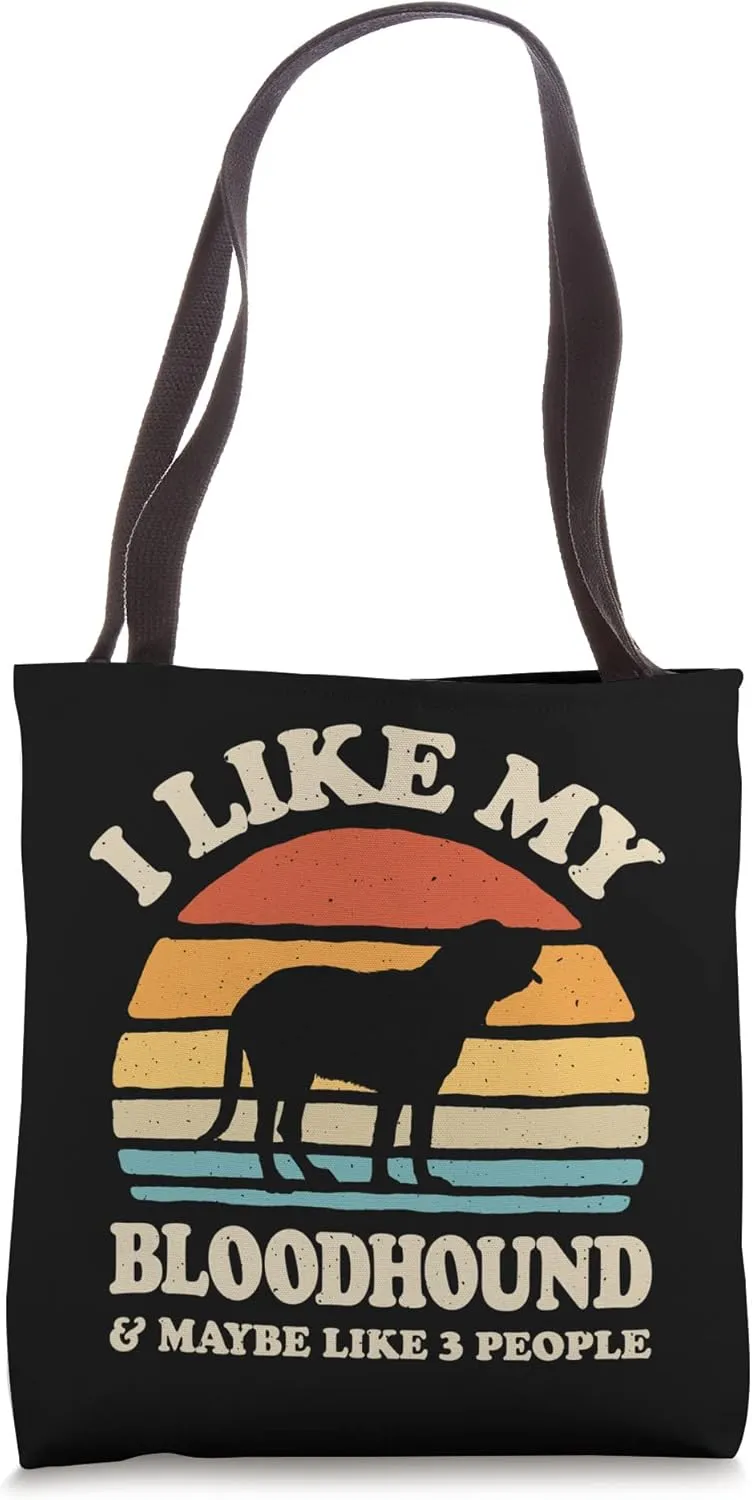 I Like My Bloodhound And Maybe Like 3 People Dog Lover Retro Tote Bag