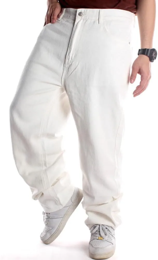 IDEALSANXUN Baggy Jeans Men Casual Embroidery Hip Hop Loose Fit Y2k Jeans