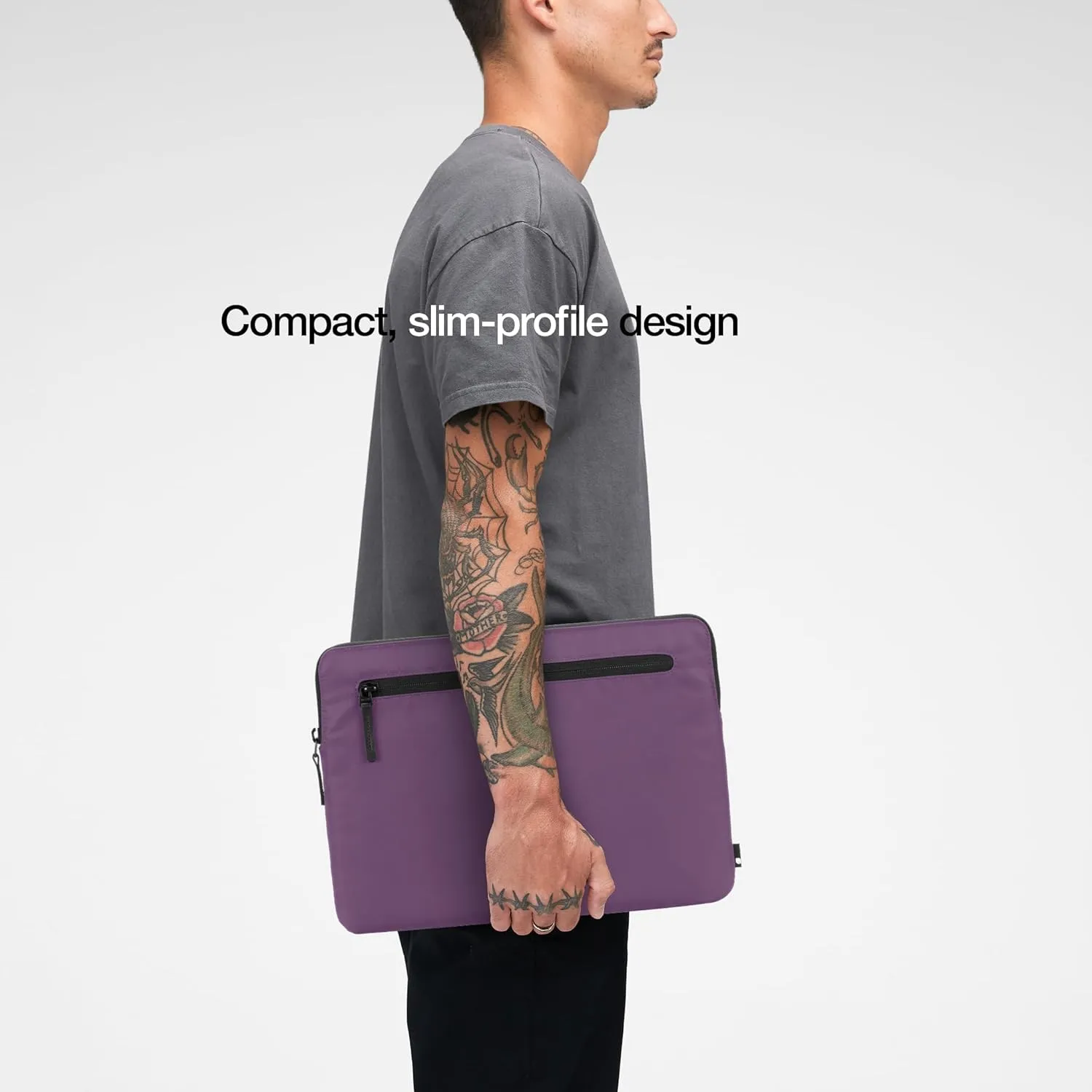 Incase Compact Laptop Sleeve with Flight Nylon - 14-inch MacBook/Laptop & iPad/Tablet Sleeve - Faux Fur Lining, Lightweight, Durable, Weather Resistant, Slip Pocket for Accessories - Nordic Mauve