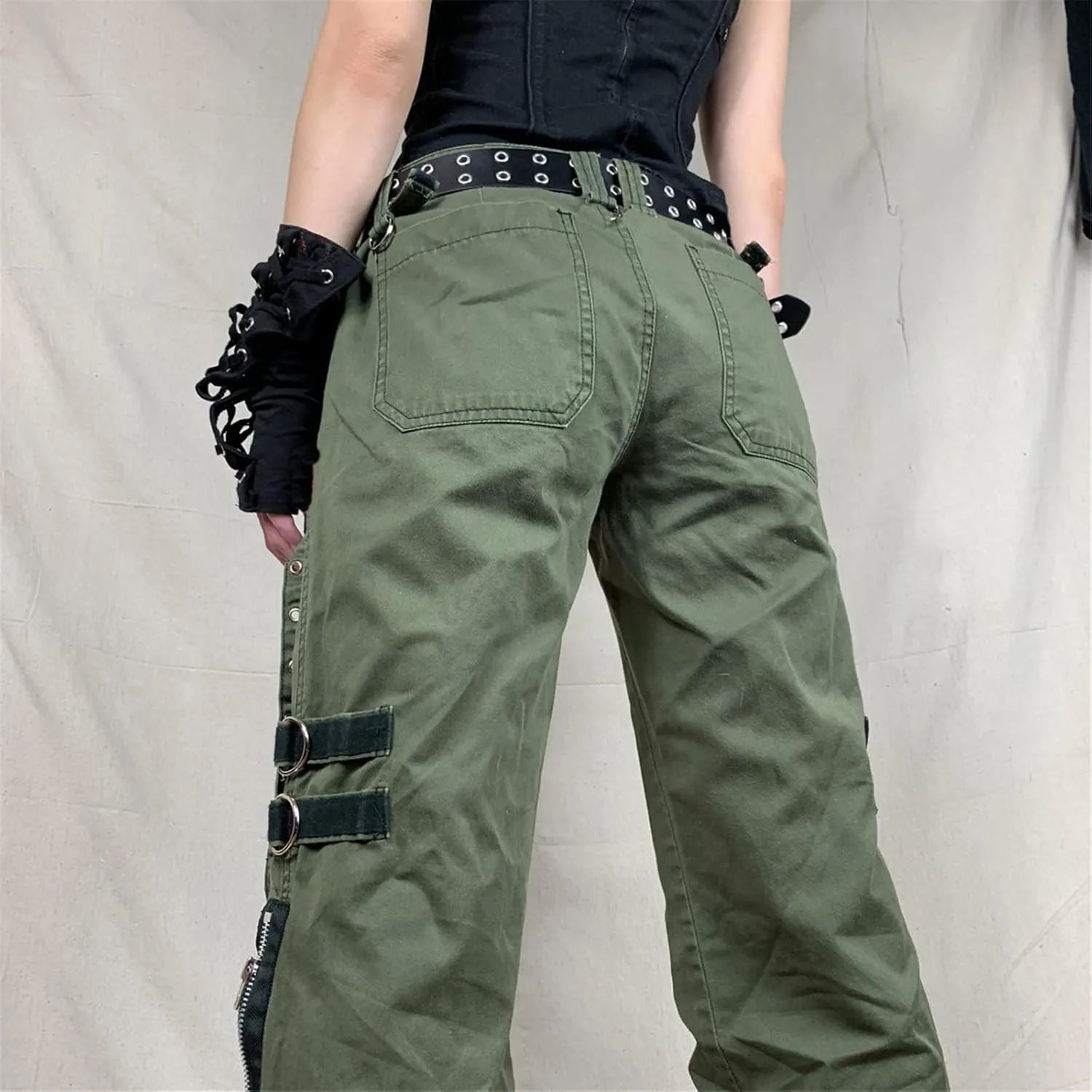 Indie Aesthetics Jeans for Women Gothic Punk Wide Leg Long Length Denim Pants Y2k Loose Casual Jeans Streetwear