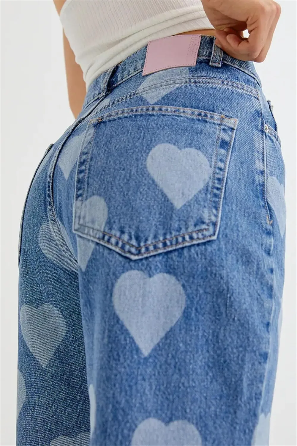 Indie Aesthetics Jeans for Women Gothic Punk Wide Leg Long Length Denim Pants Y2k Loose Casual Jeans Streetwear