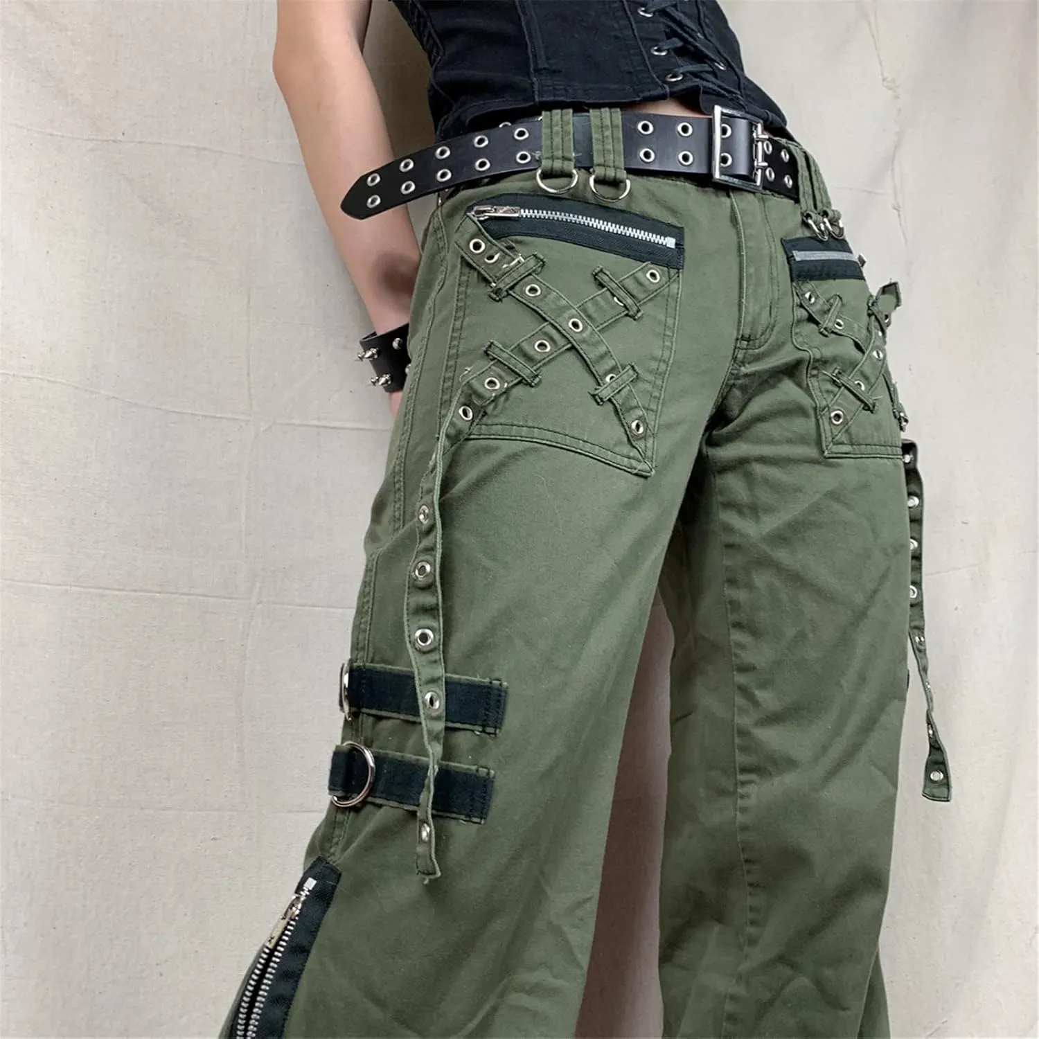 Indie Aesthetics Jeans for Women Gothic Punk Wide Leg Long Length Denim Pants Y2k Loose Casual Jeans Streetwear