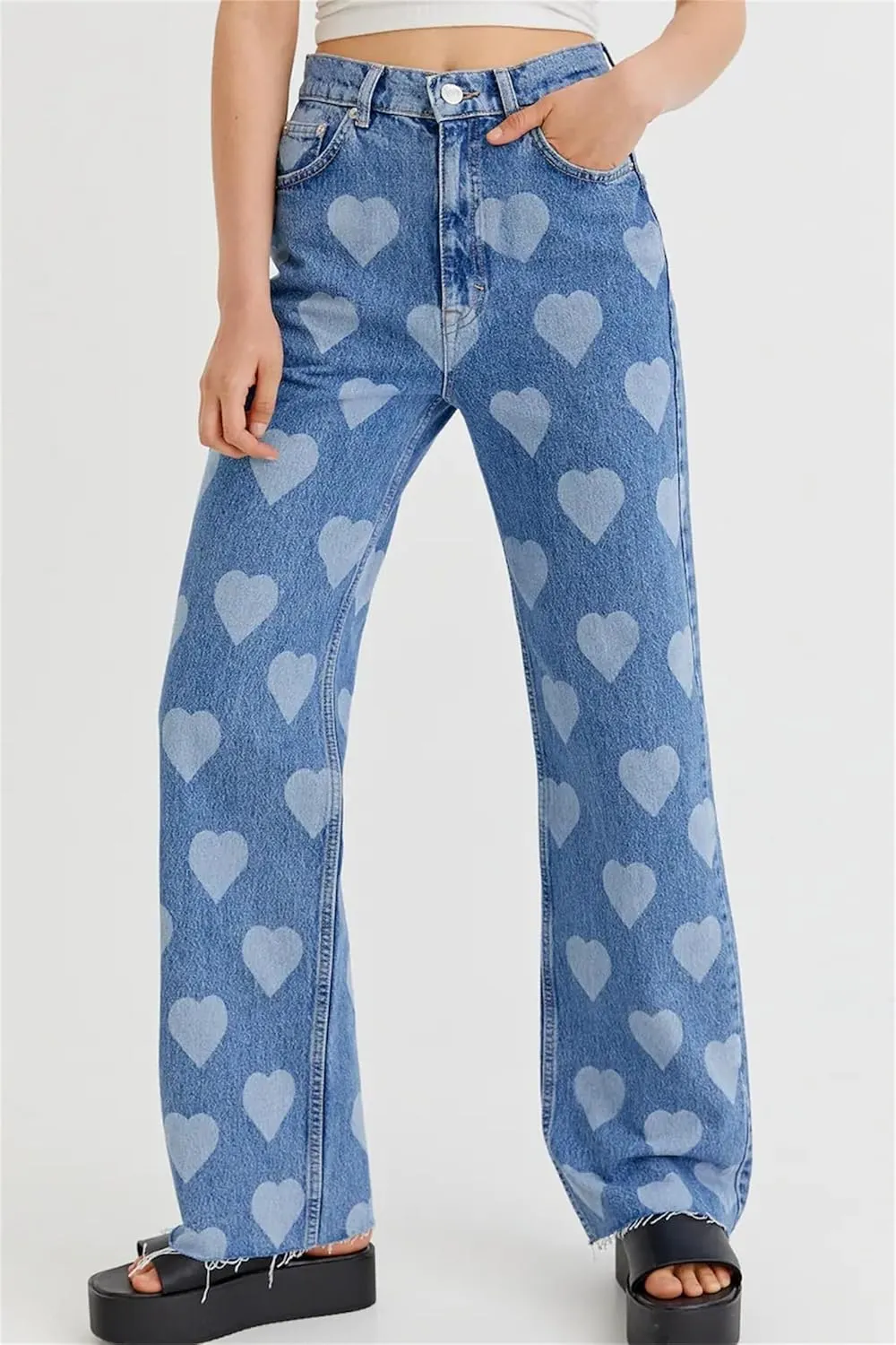 Indie Aesthetics Jeans for Women Gothic Punk Wide Leg Long Length Denim Pants Y2k Loose Casual Jeans Streetwear