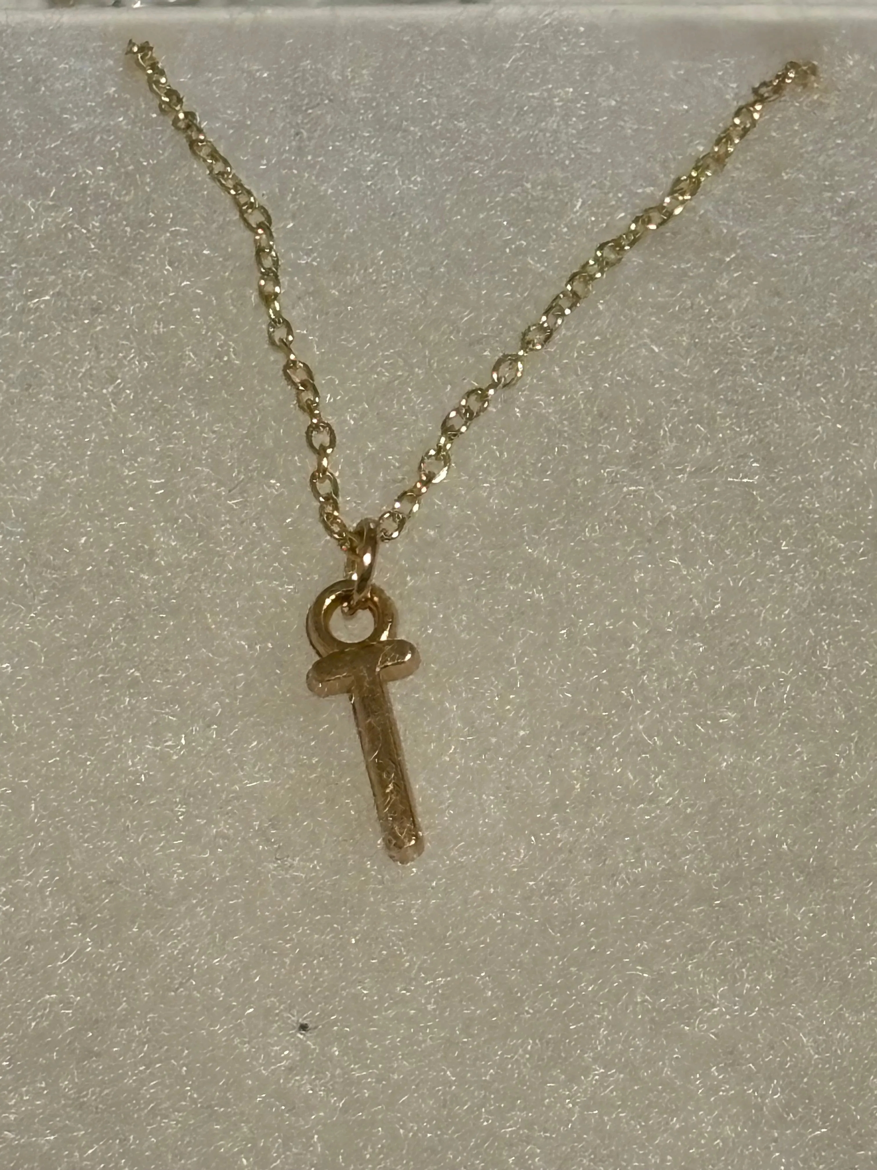 Initial T Gold Necklace