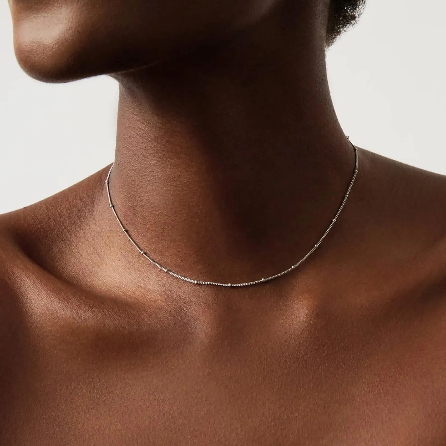 Italian 1.2/1/0.8mm 925 Sterling Silver Chain for Women, Solid Box Cable Rope Station Necklace Chains, Nickel-Free & Hypoallergenic, Thin & Dainty & Sturdy, Perfect for Pendants & Everyday Jewelry