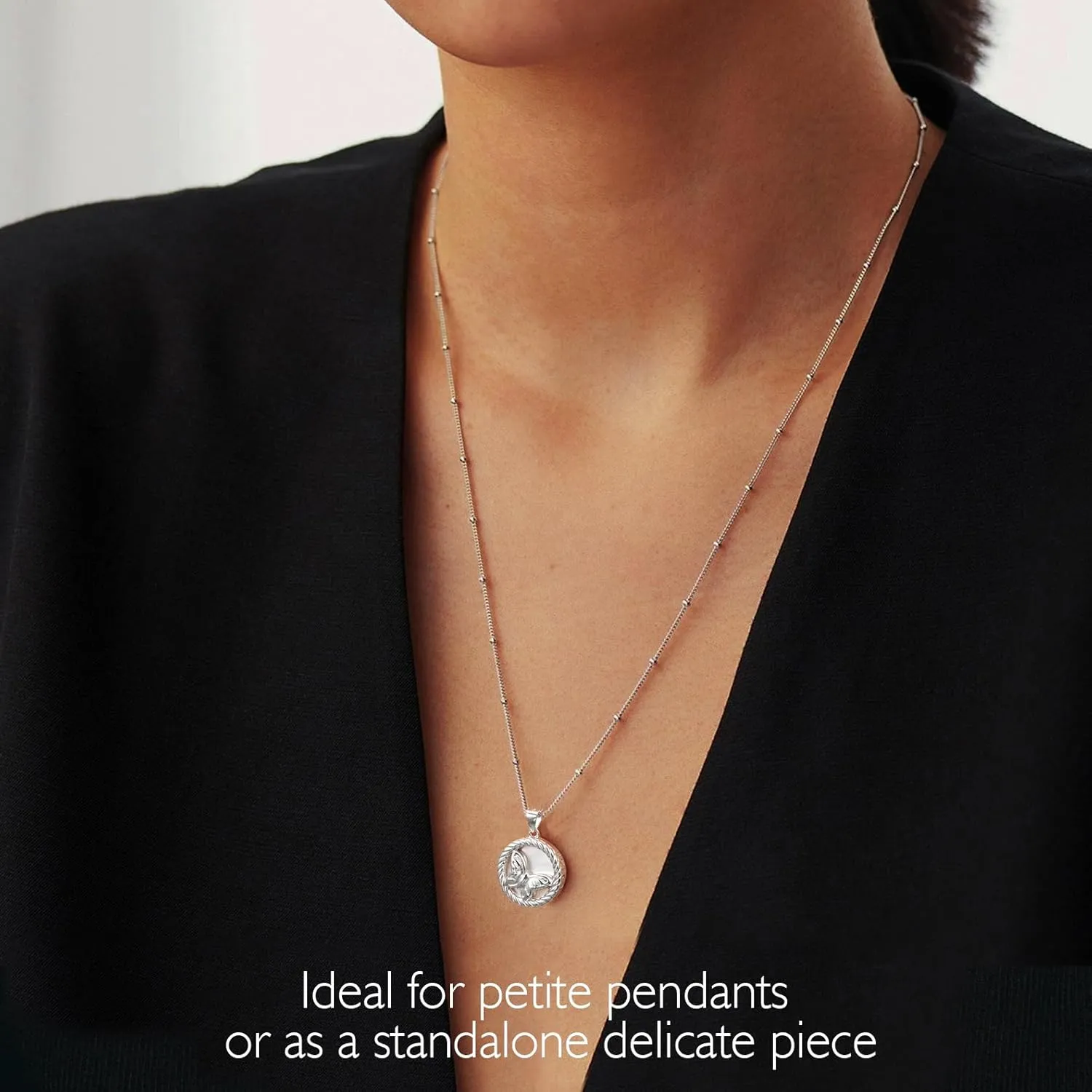 Italian 1.2/1/0.8mm 925 Sterling Silver Chain for Women, Solid Box Cable Rope Station Necklace Chains, Nickel-Free & Hypoallergenic, Thin & Dainty & Sturdy, Perfect for Pendants & Everyday Jewelry