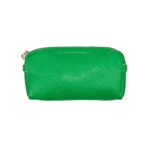 Italian Leather Solid Zipper Pouch