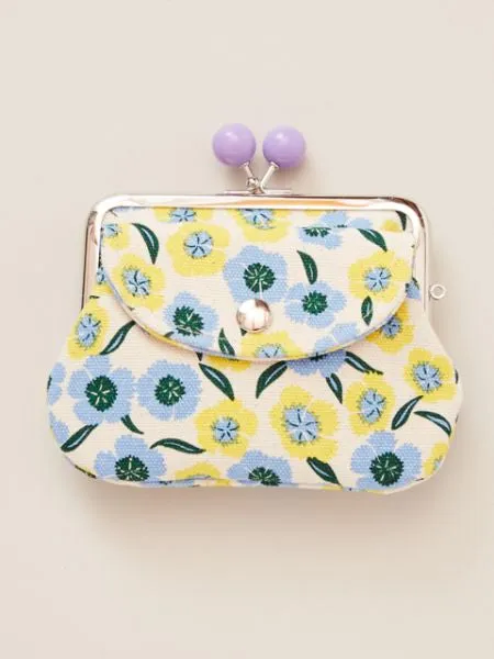 Japanese Flower HANPU Double Clasp Purse