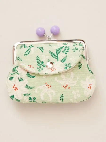 Japanese Flower HANPU Double Clasp Purse