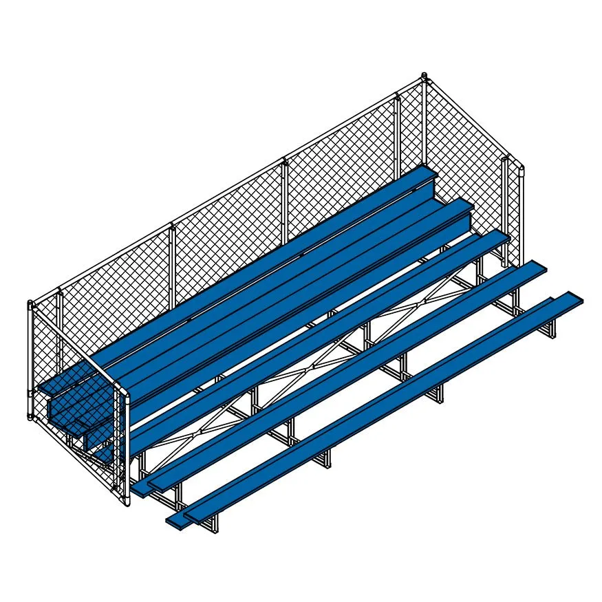 Jaypro Sports Bleacher - Aluminum Bleachers with Chain Link, Powder Coated - Five Rows - 21' L ( BLCH-521CPC)