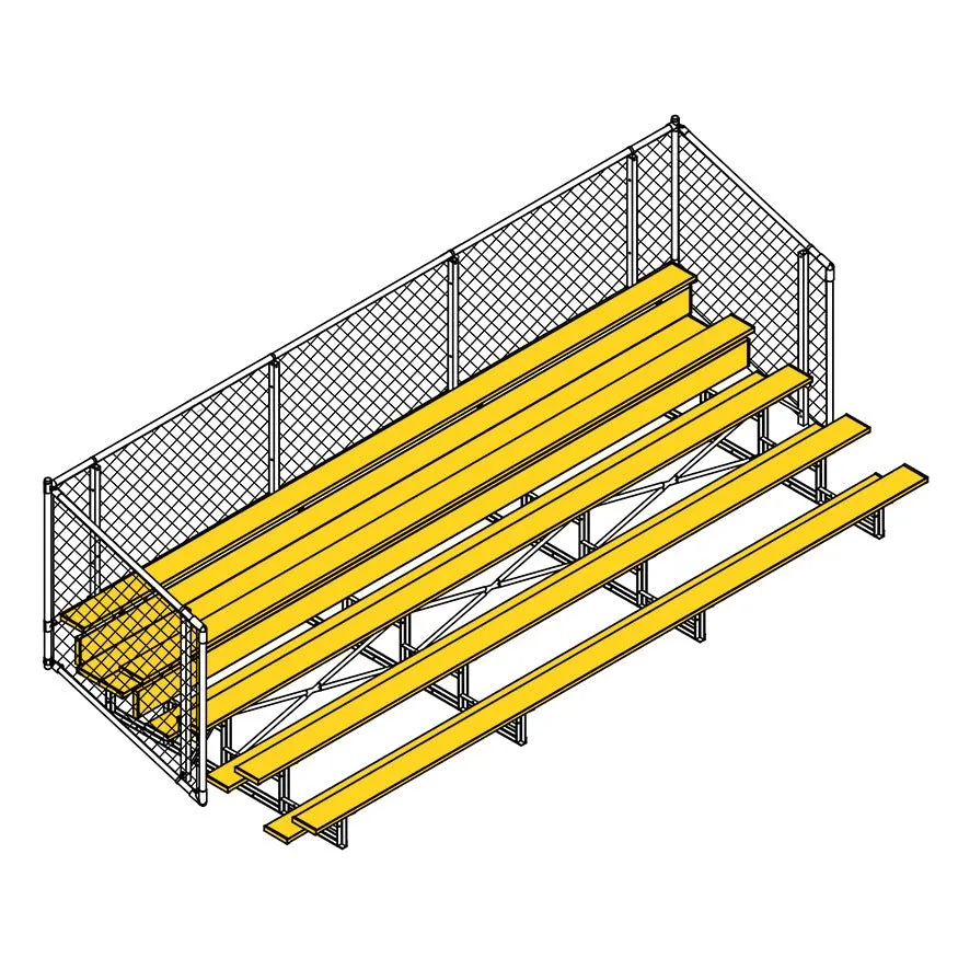 Jaypro Sports Bleacher - Aluminum Bleachers with Chain Link, Powder Coated - Five Rows - 21' L ( BLCH-521CPC)