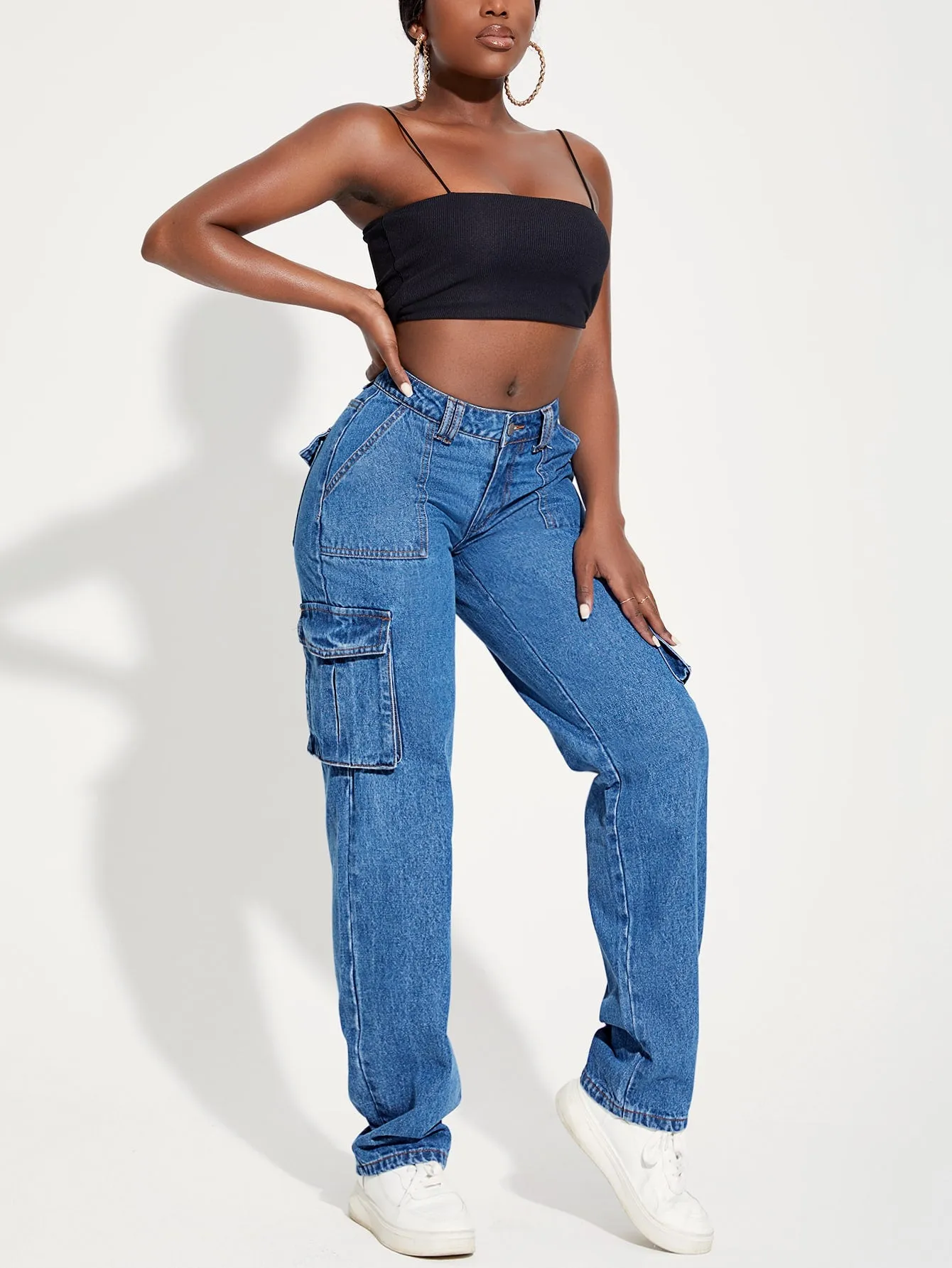 Jeans Cargo SXY con Bolsillo Lateral