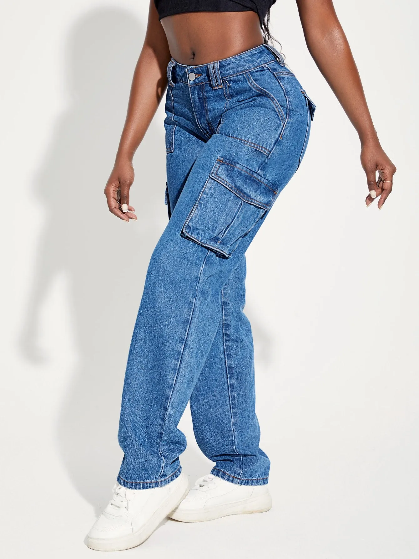 Jeans Cargo SXY con Bolsillo Lateral