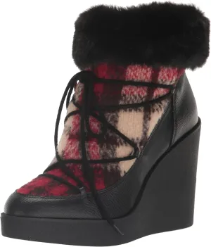 Jessica Simpson Women's Myina Wedge Fur Bootie Ankle Boot