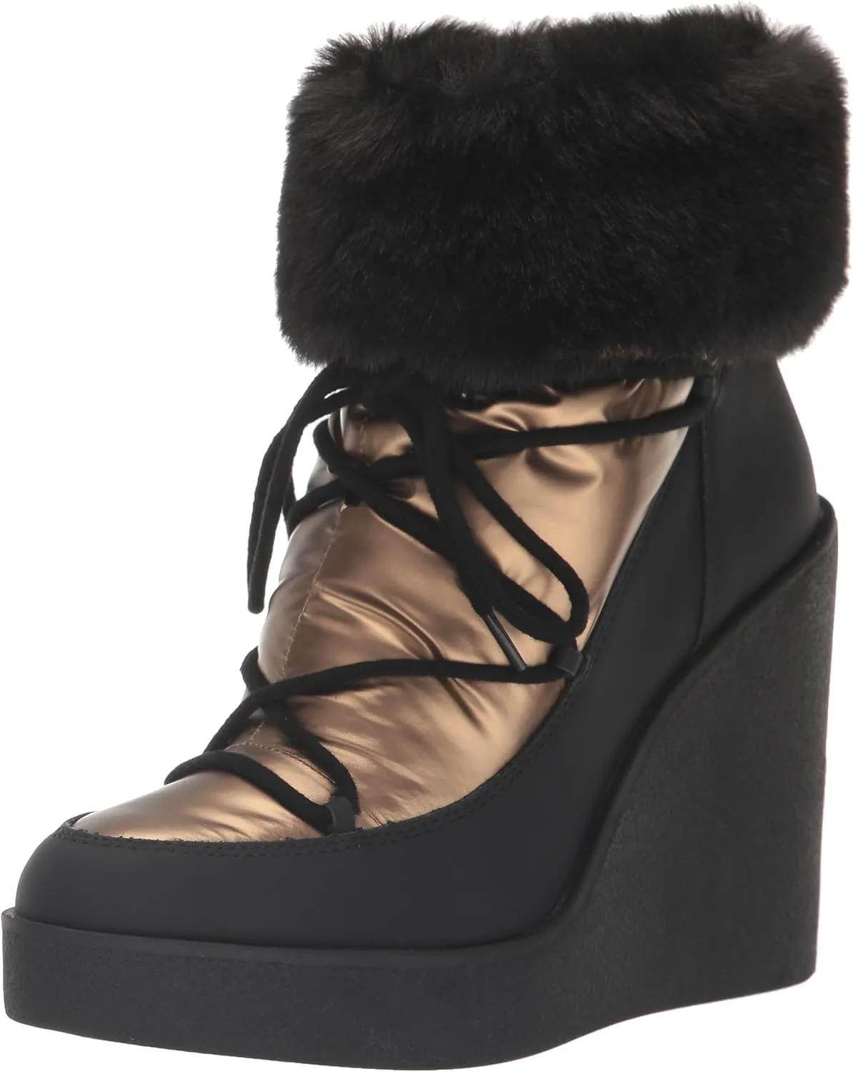 Jessica Simpson Women's Myina Wedge Fur Bootie Ankle Boot