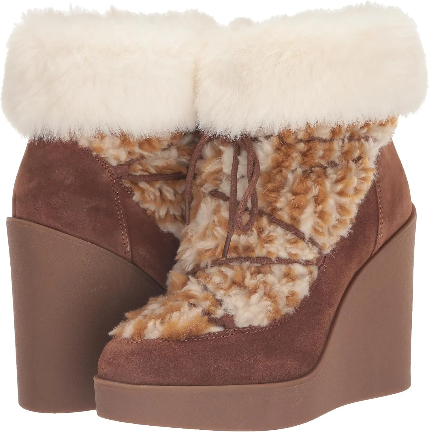 Jessica Simpson Women's Myina Wedge Fur Bootie Ankle Boot