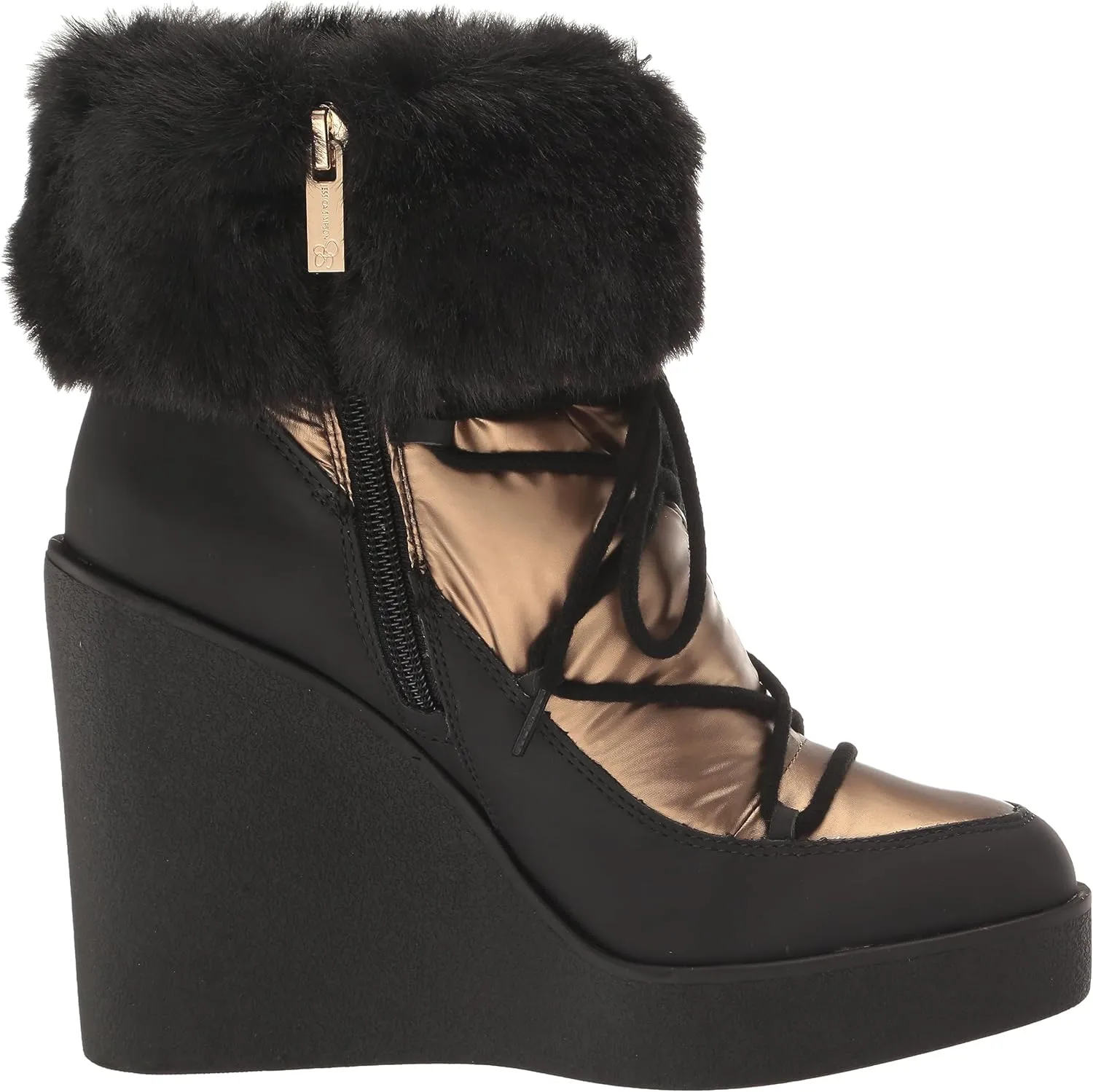 Jessica Simpson Women's Myina Wedge Fur Bootie Ankle Boot