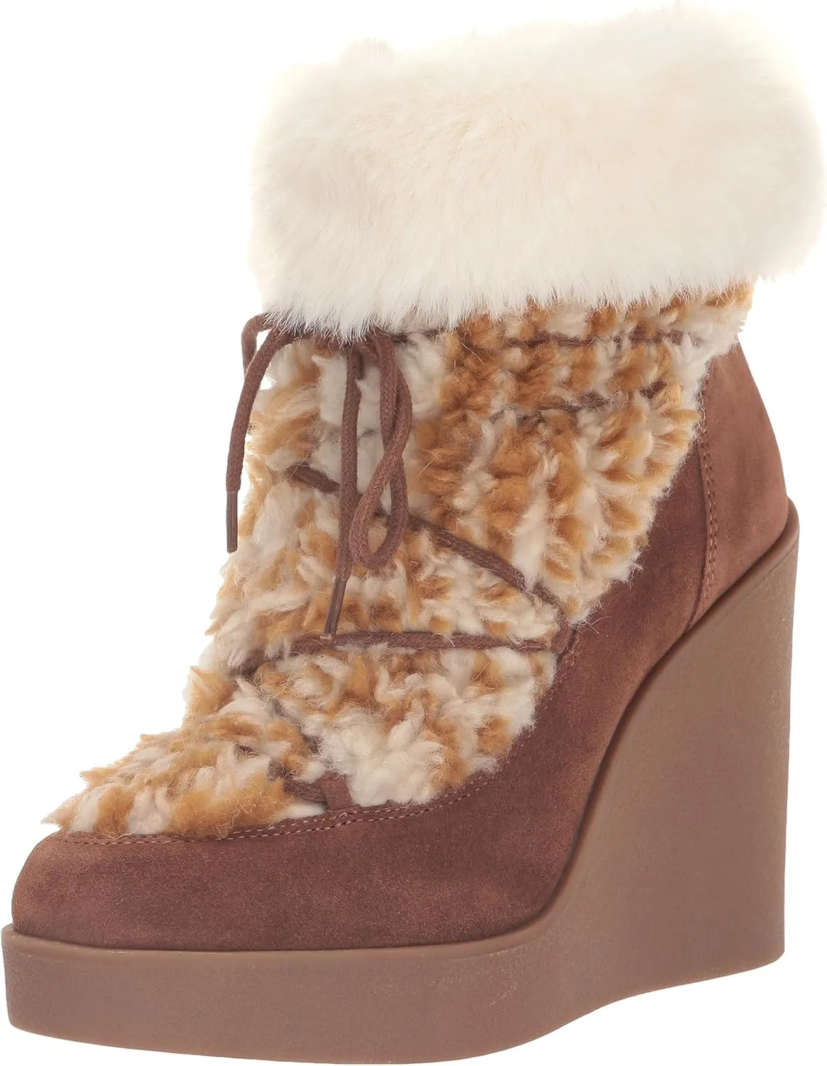 Jessica Simpson Women's Myina Wedge Fur Bootie Ankle Boot