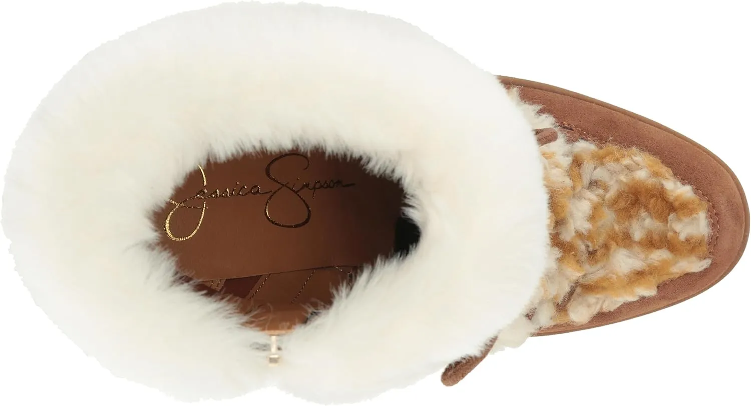 Jessica Simpson Women's Myina Wedge Fur Bootie Ankle Boot