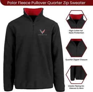 JH Design Men’s Chevy Corvette C8 Quarter Zip Fleece Sweatshirt 2 Colors