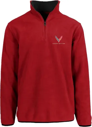 JH Design Men’s Chevy Corvette C8 Quarter Zip Fleece Sweatshirt 2 Colors