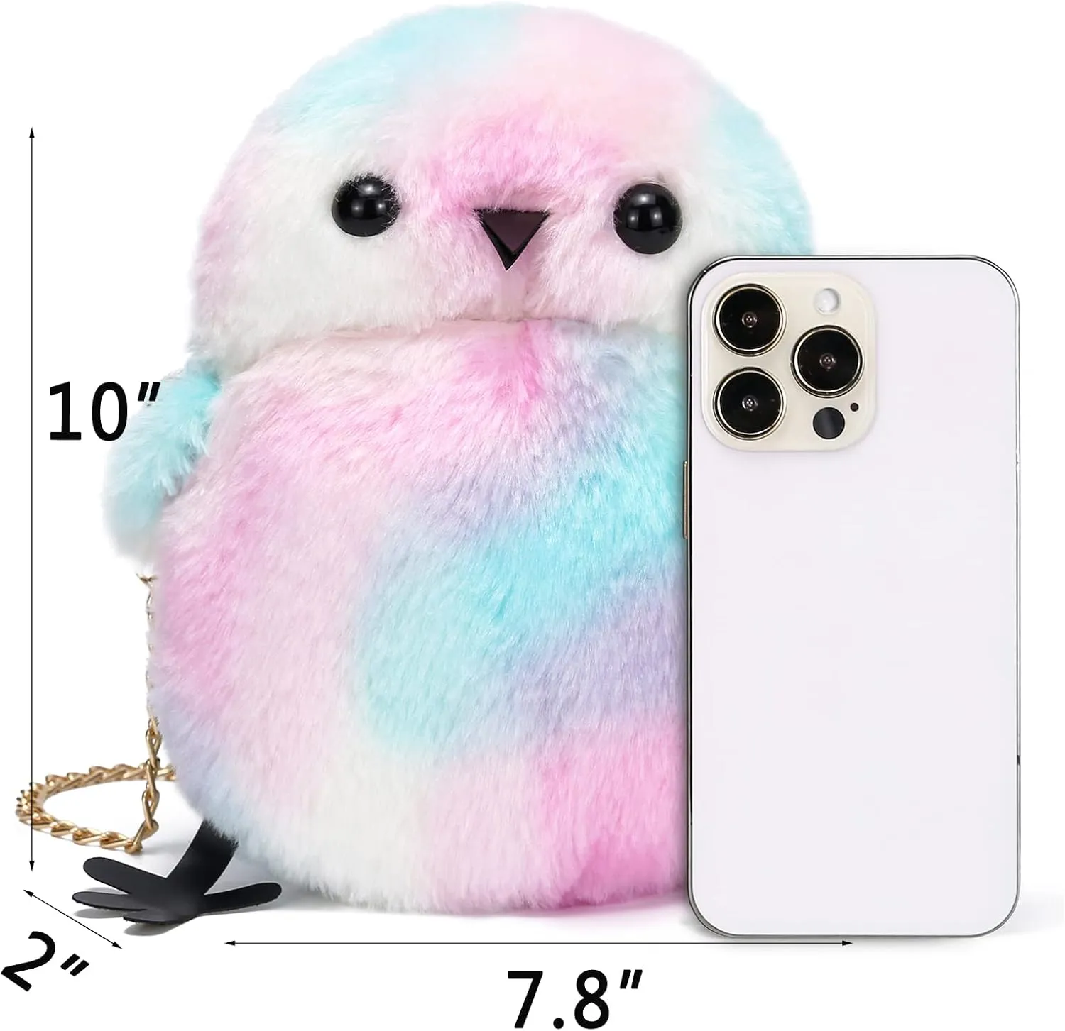 JHVYF Women Cute Plush Crossbody Bag Chic Small Shoulder Purse Cell Phone Wallet For Girls