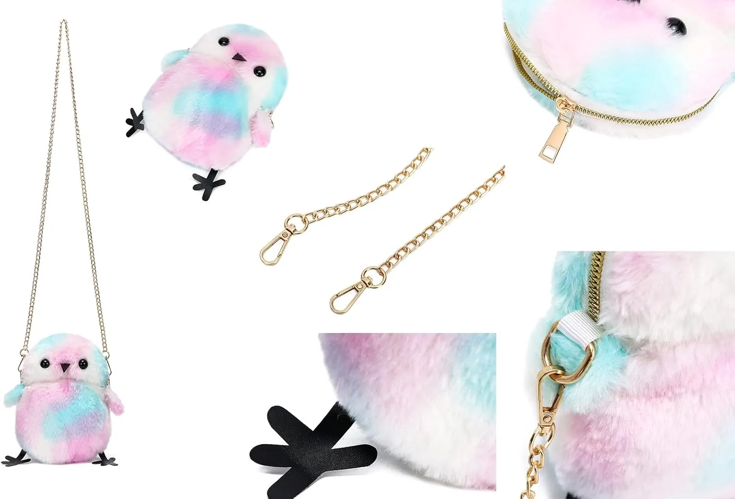 JHVYF Women Cute Plush Crossbody Bag Chic Small Shoulder Purse Cell Phone Wallet For Girls