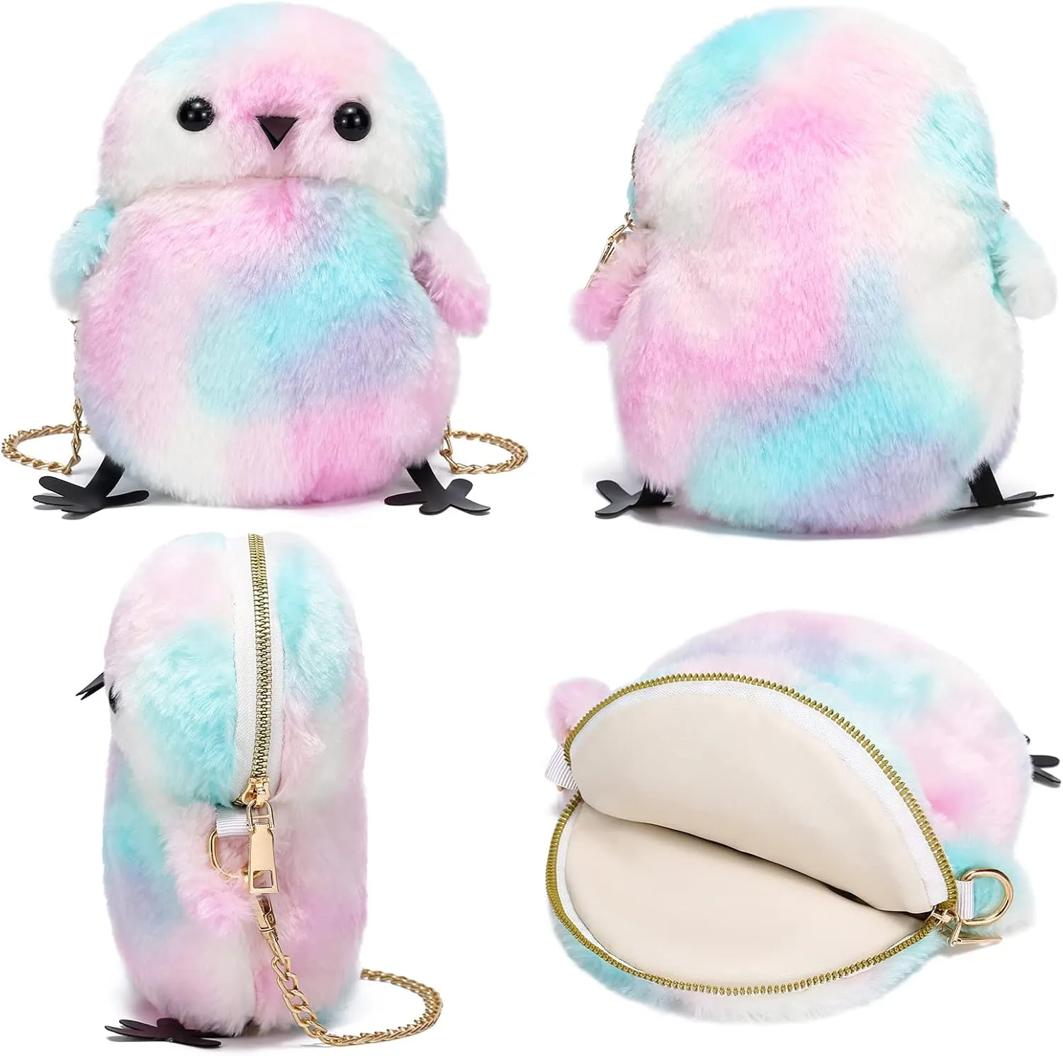 JHVYF Women Cute Plush Crossbody Bag Chic Small Shoulder Purse Cell Phone Wallet For Girls