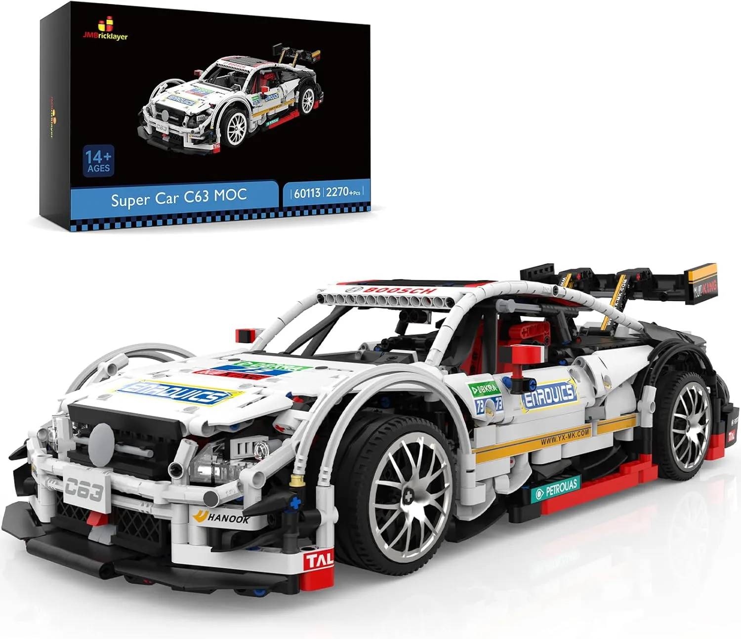 JMBricklayer MOC Super Car Building Toys, 1:8 Model Car Kits Building Blocks, Challenging Race Cars Building Sets, Toy Car Gifts for Boys Teens Age 14 /Adults and Vehicle Enthusiasts(2270 Pieces)