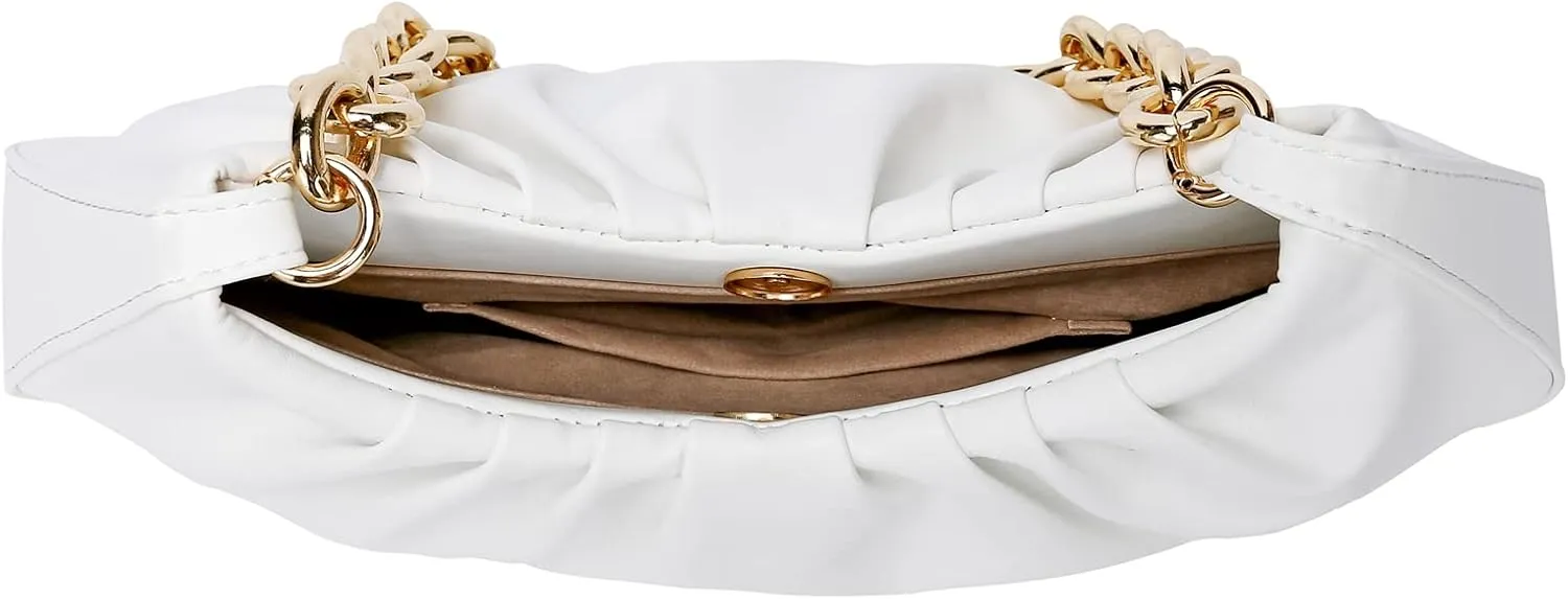 JOLLQUE Shoulder Bag for Women,Small Leather Dumpling Bags Handbag Purse,Gold Chain Evening Clutch Purses