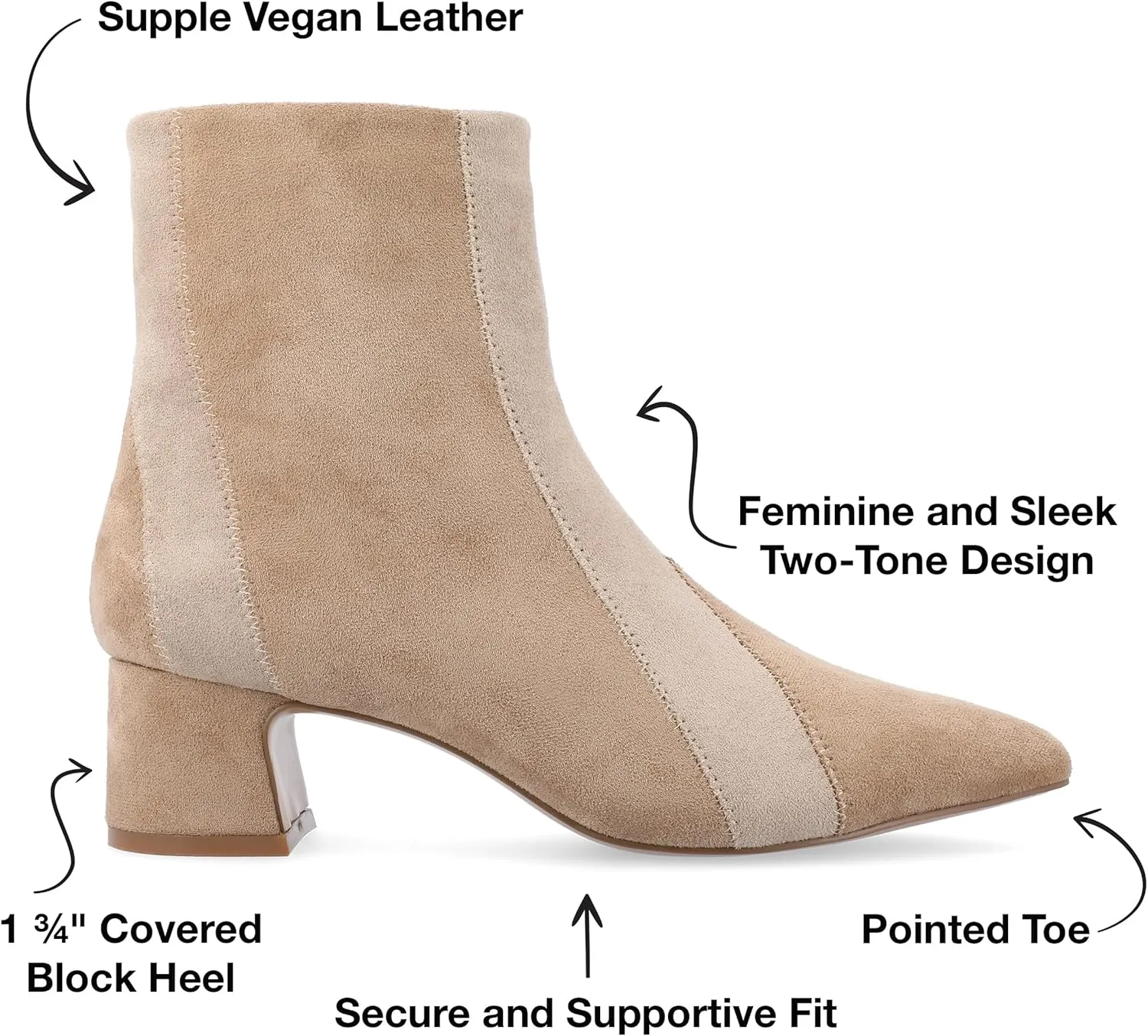 Journee Collection Womens Lusinda Faux Suede Booties