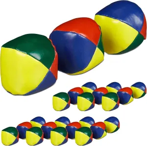 Juggling Balls, Set of 24, for Beginners and Professionals, Soft, Children, Adults, Set, Ø 65 mm, Colourful, Sand, 6.5 cm